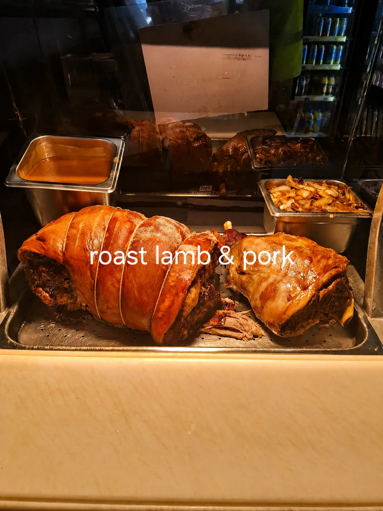 Hot roast lamb and pork at Waterloo Food Bar